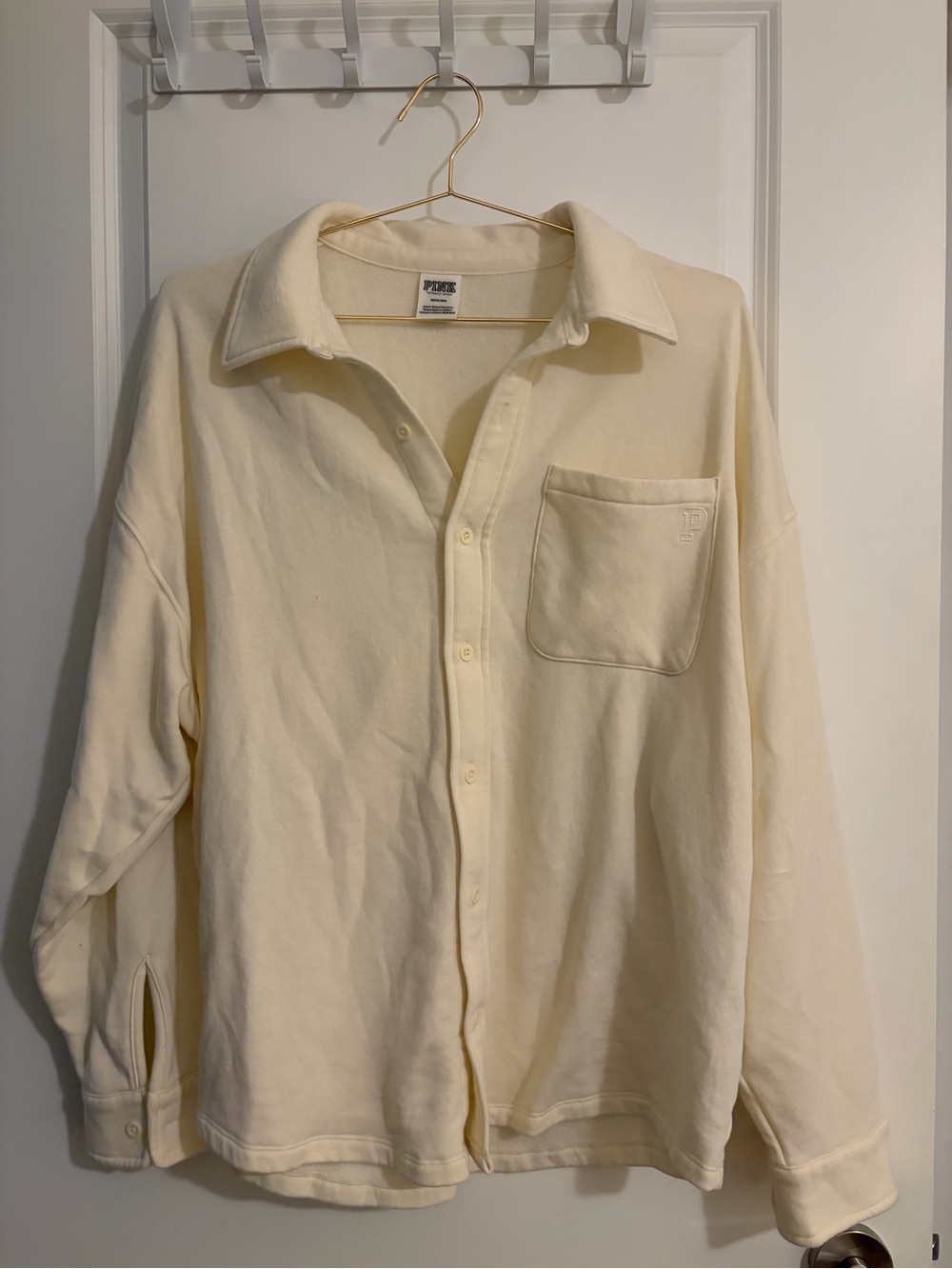 PINK Victoria's Secret Cream Button-Down Shirt